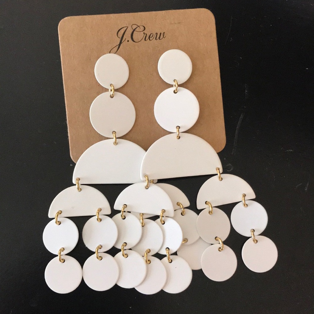 J crew circle chandelier earrings